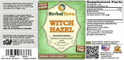 Witch Hazel Alcohol Free label