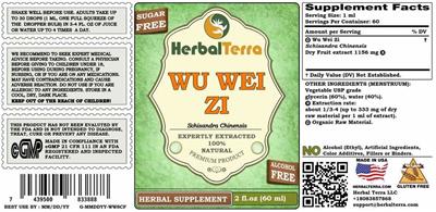 Wu Wei Zi Alcohol Free label