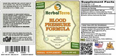 Blood Pressure Formula label