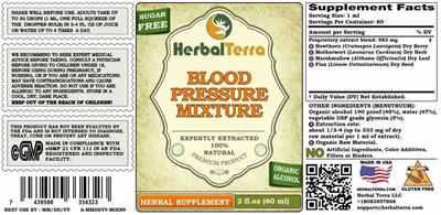 Blood Pressure Mixture Sugar Free label