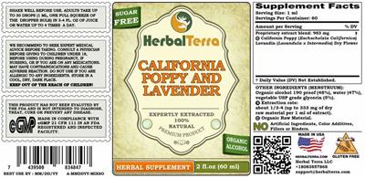 California Poppy and Lavender label