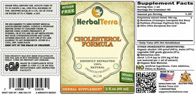 Cholesterol Formula label