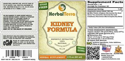 Kidney Formula label
