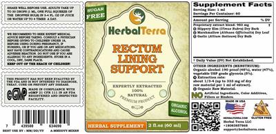 Rectum Lining Support label
