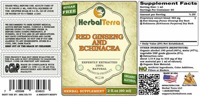 Red Ginseng and Echinacea label