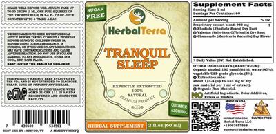 Tranquil Sleep label