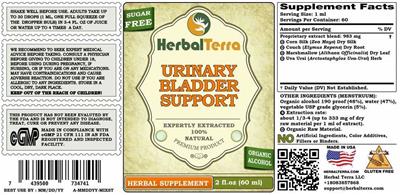 Urinary Bladder Support label