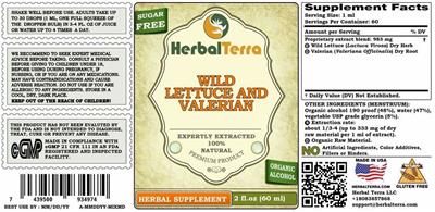 Wild Lettuce and Valerian label