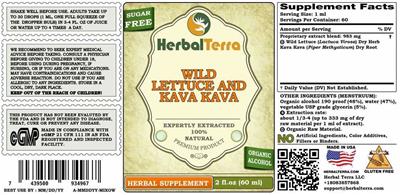 Wild Lettuce and Kava Kava label
