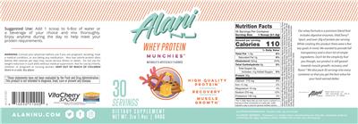 Whey Protein Munchies label