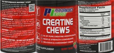 Creatine Chews Berry Blast label