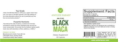 Black Maca label