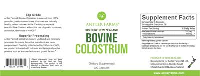 Bovine Colostrum label