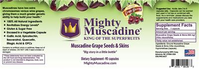 Muscadine Grape Seed & Skins label
