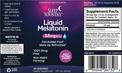 Liquid Melatonin 3.5 mg label