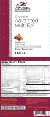 Chewable Advanced Multi EA Mixed Fruit label
