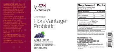 Chewable FloraVantage Probiotic Grape Flavor label