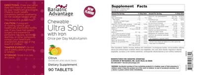 Chewable Ultra Solo with Iron Citrus label