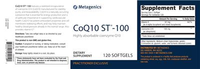 CoQ10 ST-100 label