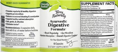 Ayurvedic Digestive Formula label