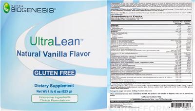 UltraLean Vanilla Flavor label