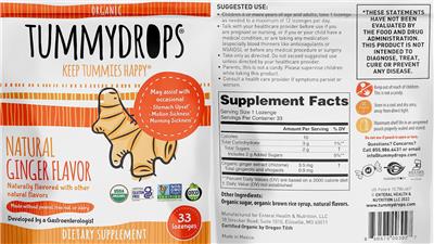 Tummydrops Natural Ginger label