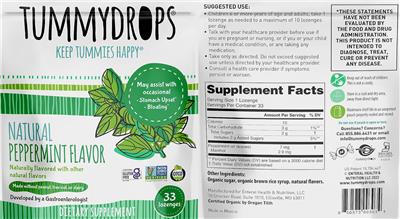 Tummydrops Natural Peppermint label