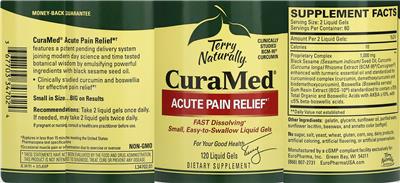 CuraMed Acute Pain Relief label