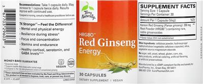 HRG80 Red Ginseng Energy label