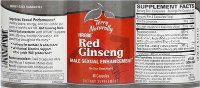 HRG80 Red Ginseng Male Sexual Enhancement label