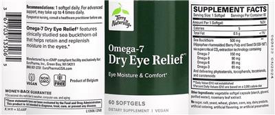 Omega-7 Dry Eye Relief label