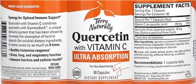 Quercetin with Vitamin C label