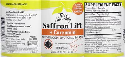 Saffron Lift + Curcumin label