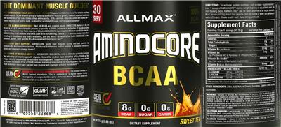 AMINOCORE BCAA Sweet Tea label