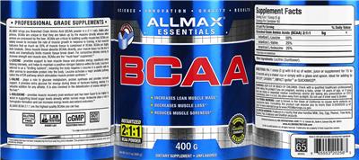 BCAA Unflavored label