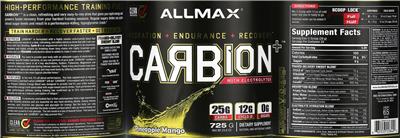CARBION+ Pineapple Mango label