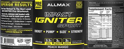 Impact Igniter Sport Peach Mango label