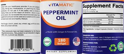 Peppermint Oil label