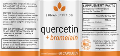 Quercetin + Bromelain label