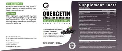 Quercetin 1000 mg label