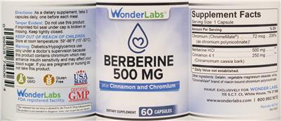 Berberine 500 mg label