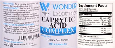 Caprylic Acid Complex label