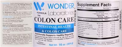 Colon Care Powder label