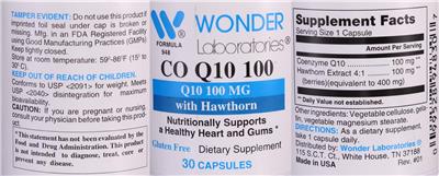 Co Q10 100 mg label