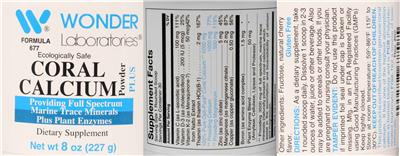 Coral Calcium Powder Plus label