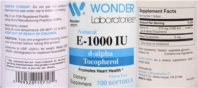 Natural E-1000 IU label
