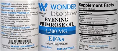 Evening Primrose Oil 1,300 mg label