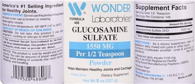 Glucosamine Sulfate 1550 mg Powder label