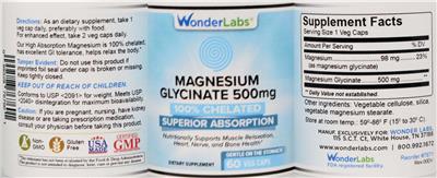 Magnesium Glycinate label