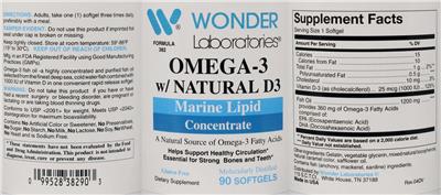 Omega-3 w/ Natural D3 label